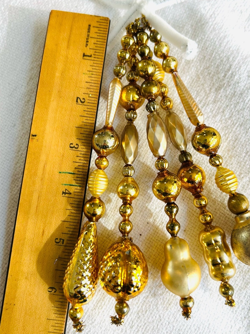 Vintage repurposed mercury glass garland bead icicle holiday Christmas ornaments - Picture 5 of 6